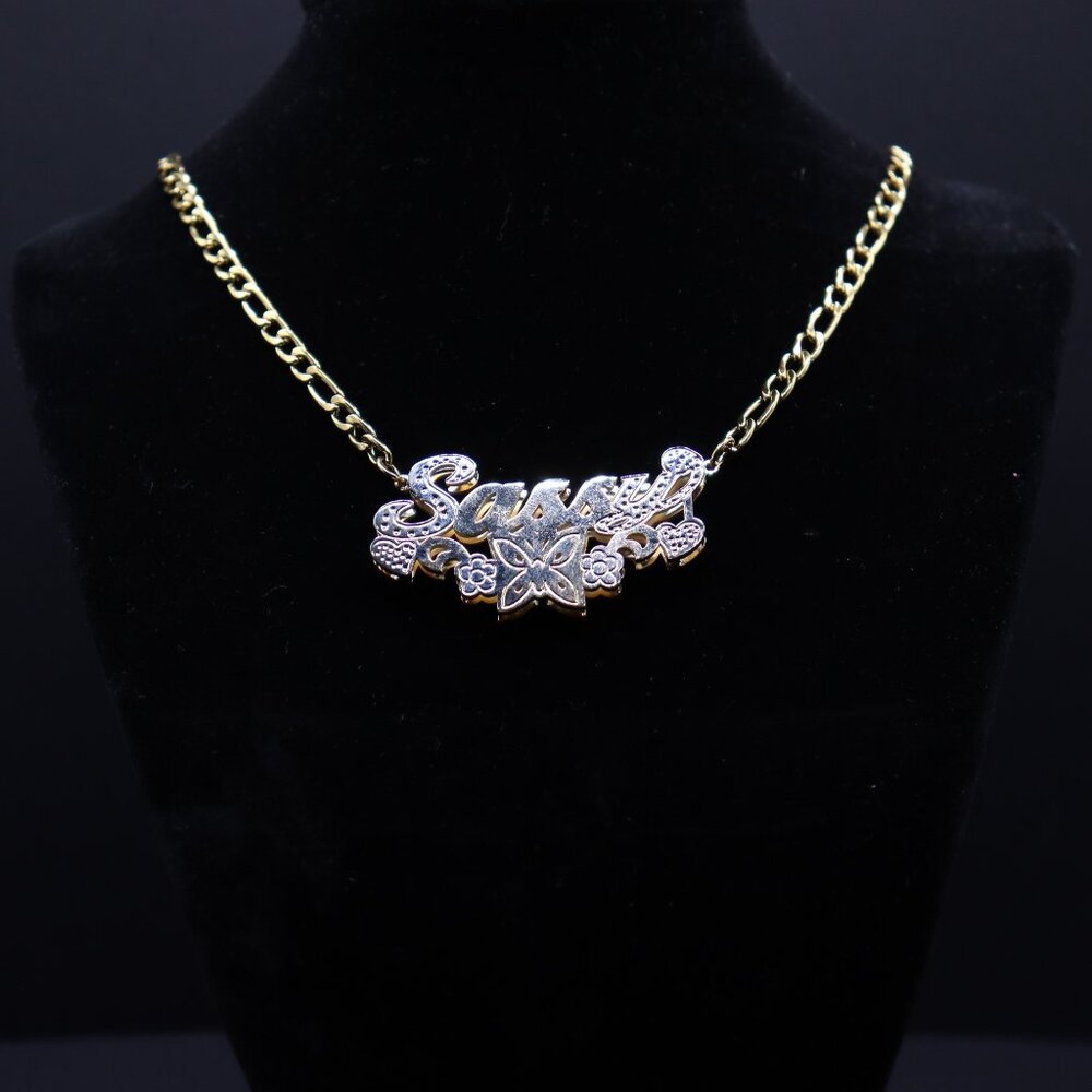 “Sassy” Gold Nameplate Necklace – For the Bold & Unapologetic 🔥 💋